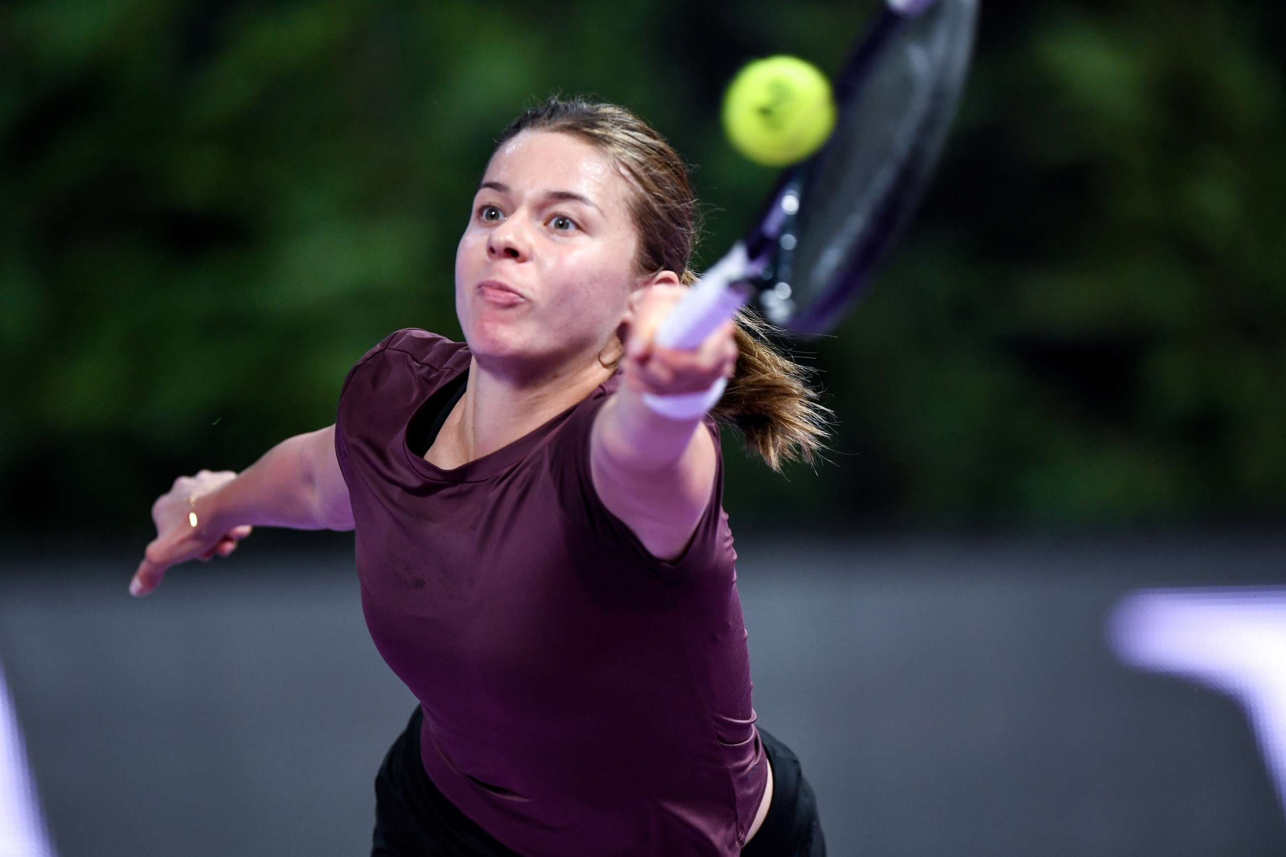 Hot shot: Maja Chwalinska finds sharp angled pass on the run in Cluj-Napoca