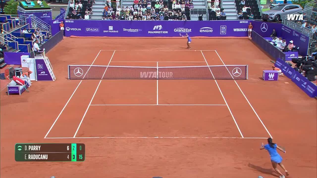 Parry defeats Raducanu from a break down in both sets in Strasbourg opener