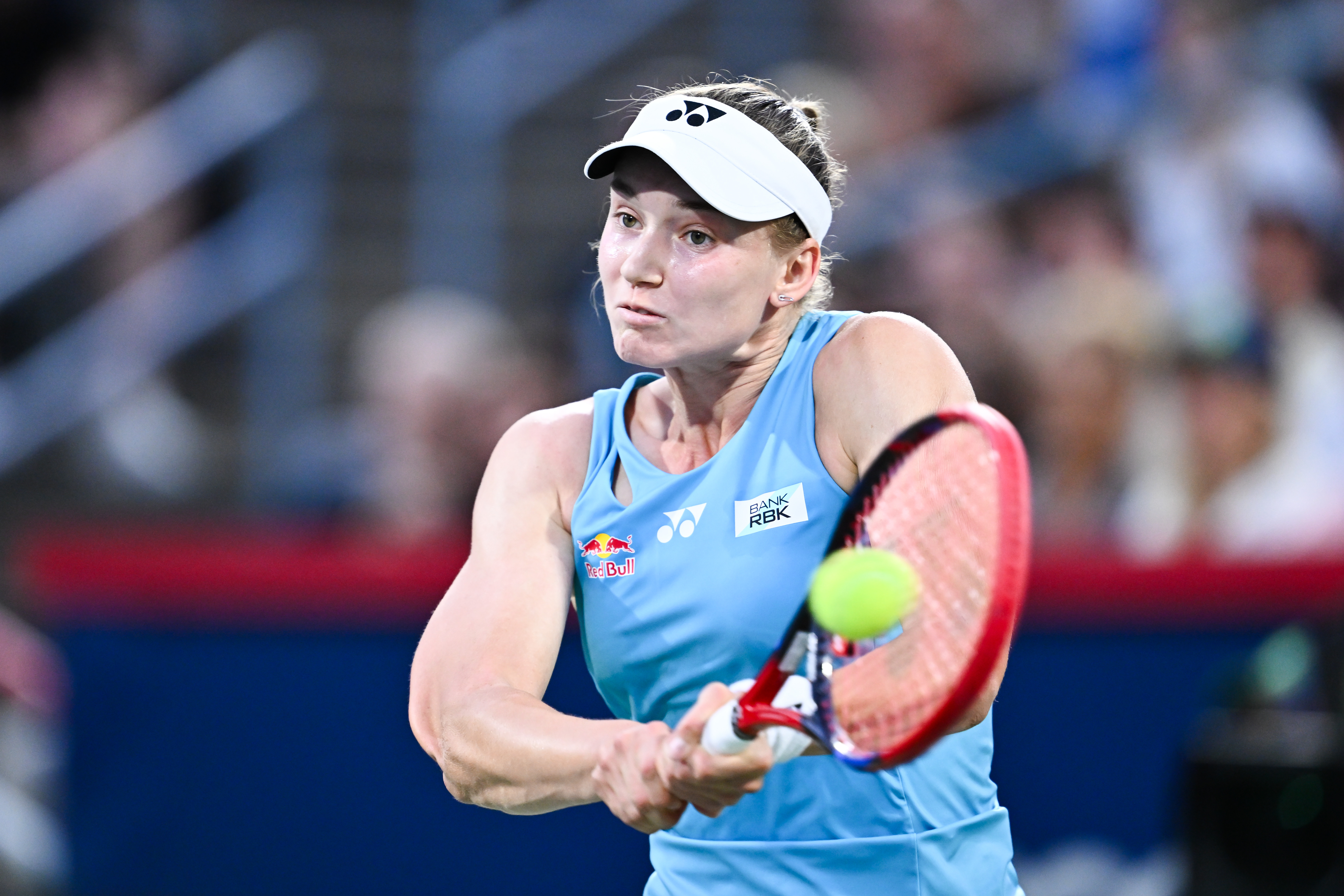 Aryna Sabalenka in action during a tennis match.