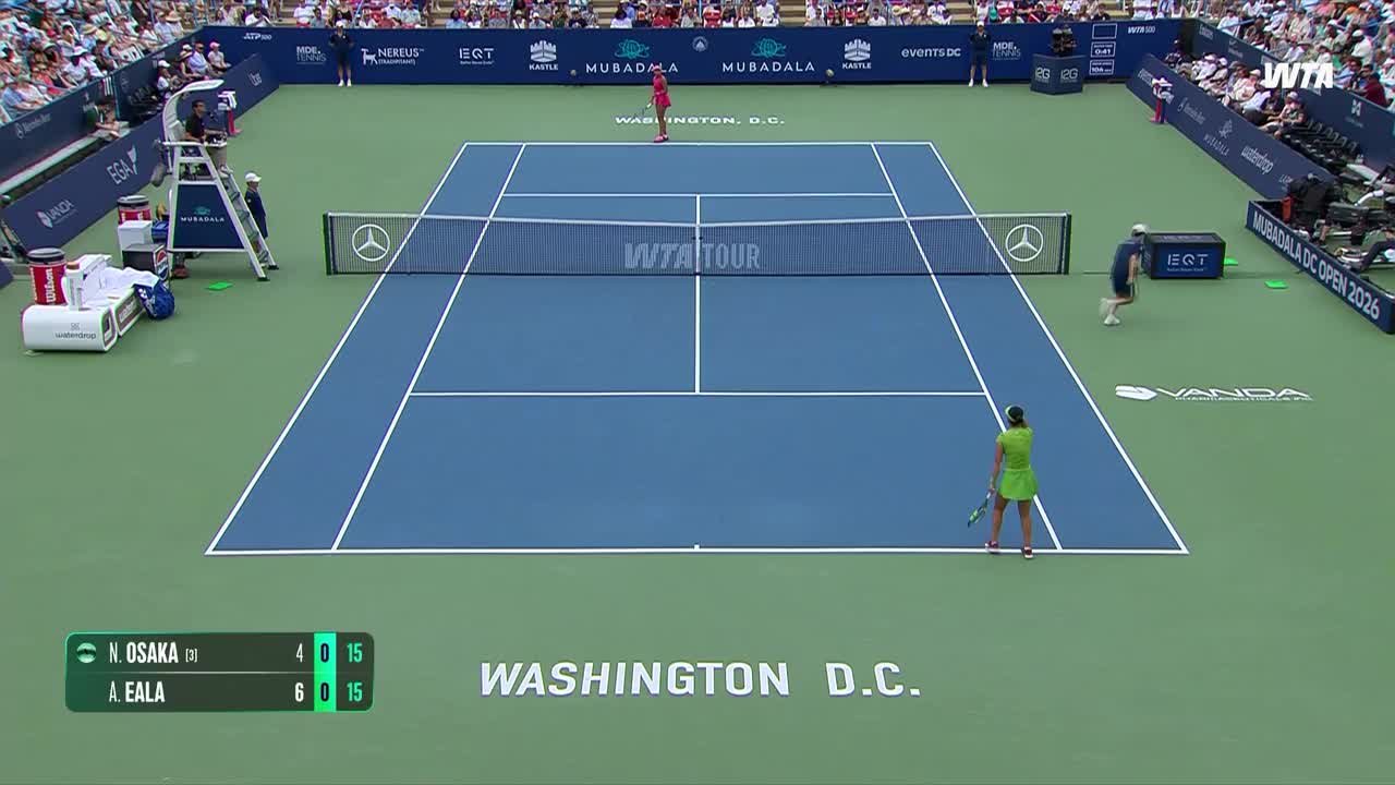 Hard Court Complex Full match replay: Eala's hard-court surge carries past Osaka in D.C.